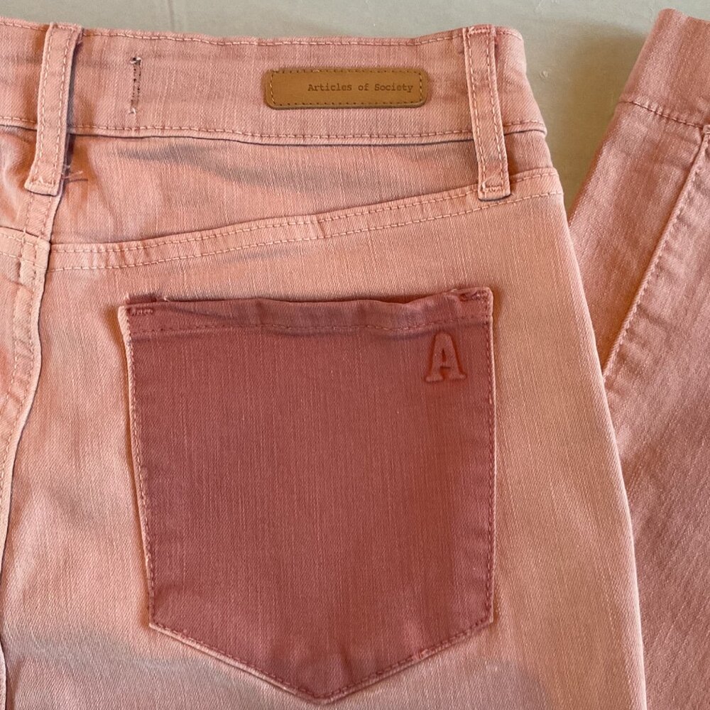 NWOT Articles Of Society London Crop Flair Lahaina Pink Womens Jeans New - Picture 4 of 14